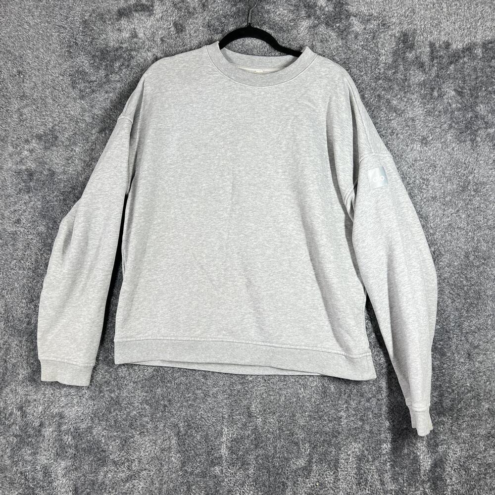 ALO Sweatshirt Womens 2XL Gray Pullover Fleece Tagless Logo Crew Neck Casual